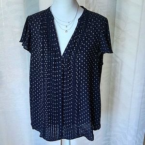 H&M Blouse | With Pin-tucks and hidden buttons | Size 14 Black
